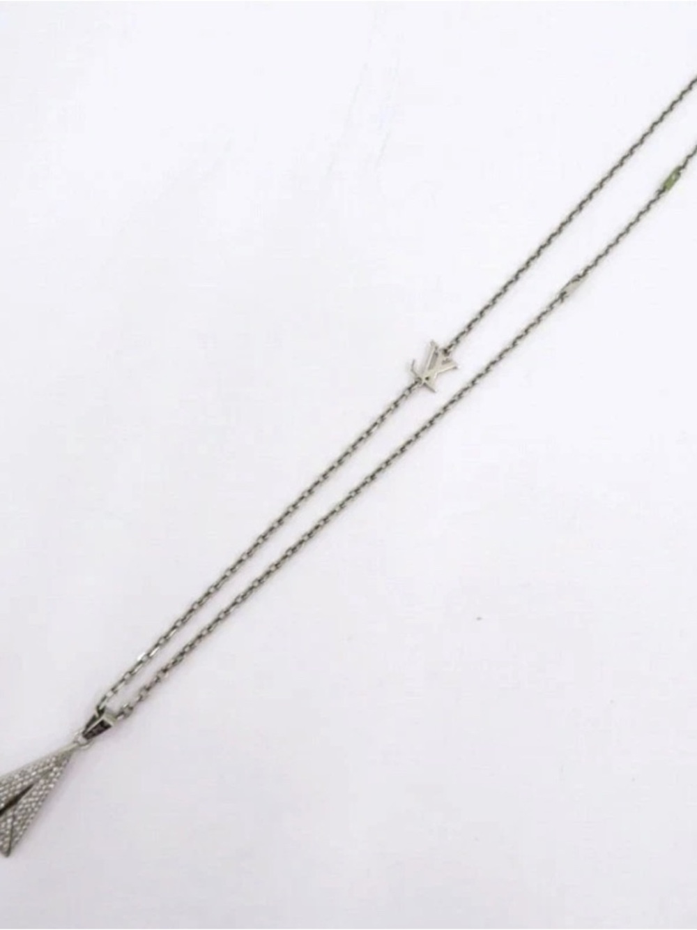 Louis Vuitton LV Paper Plane Pendant Necklace M01034 Silver - Picture 2 of 8